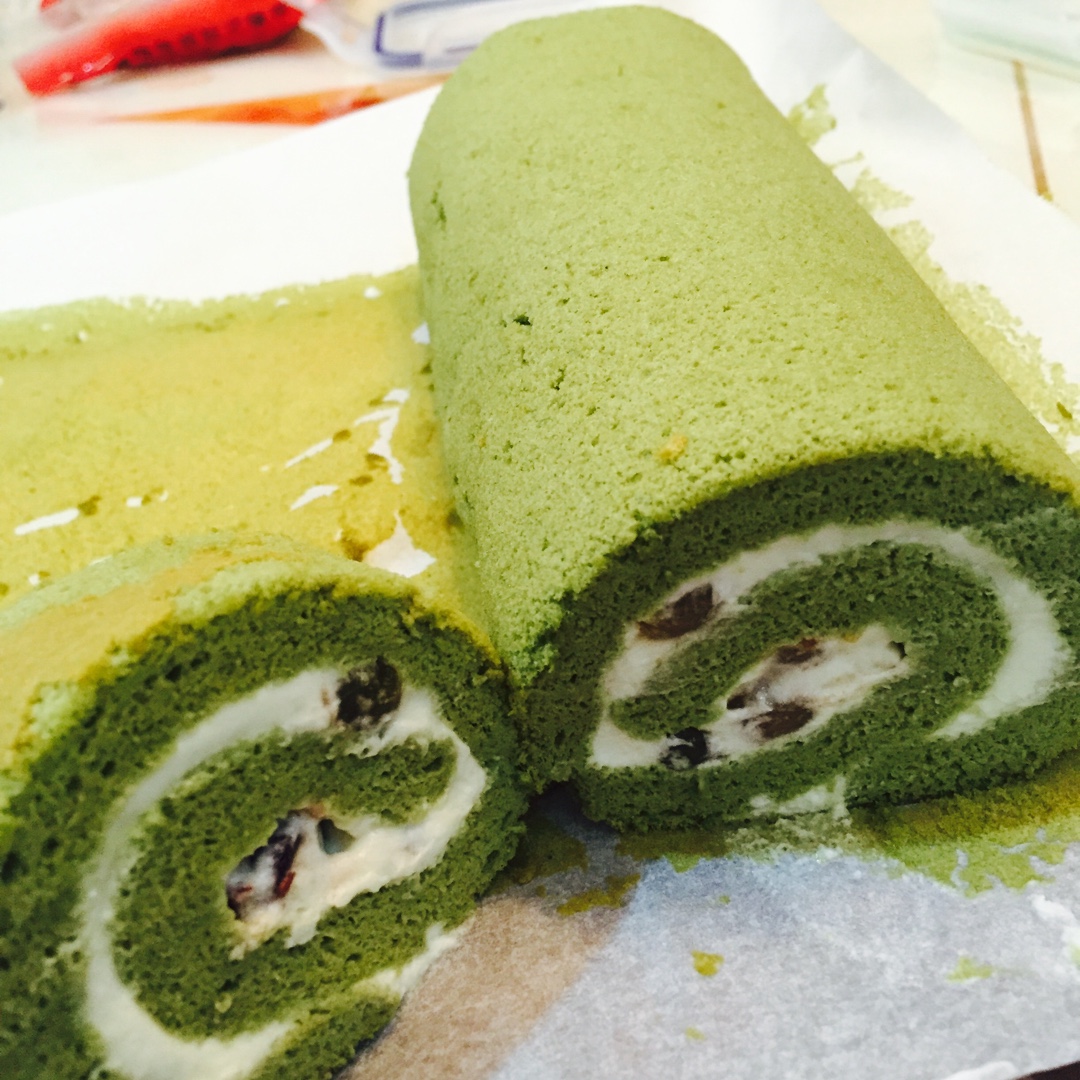 抹茶蜜豆蛋糕卷