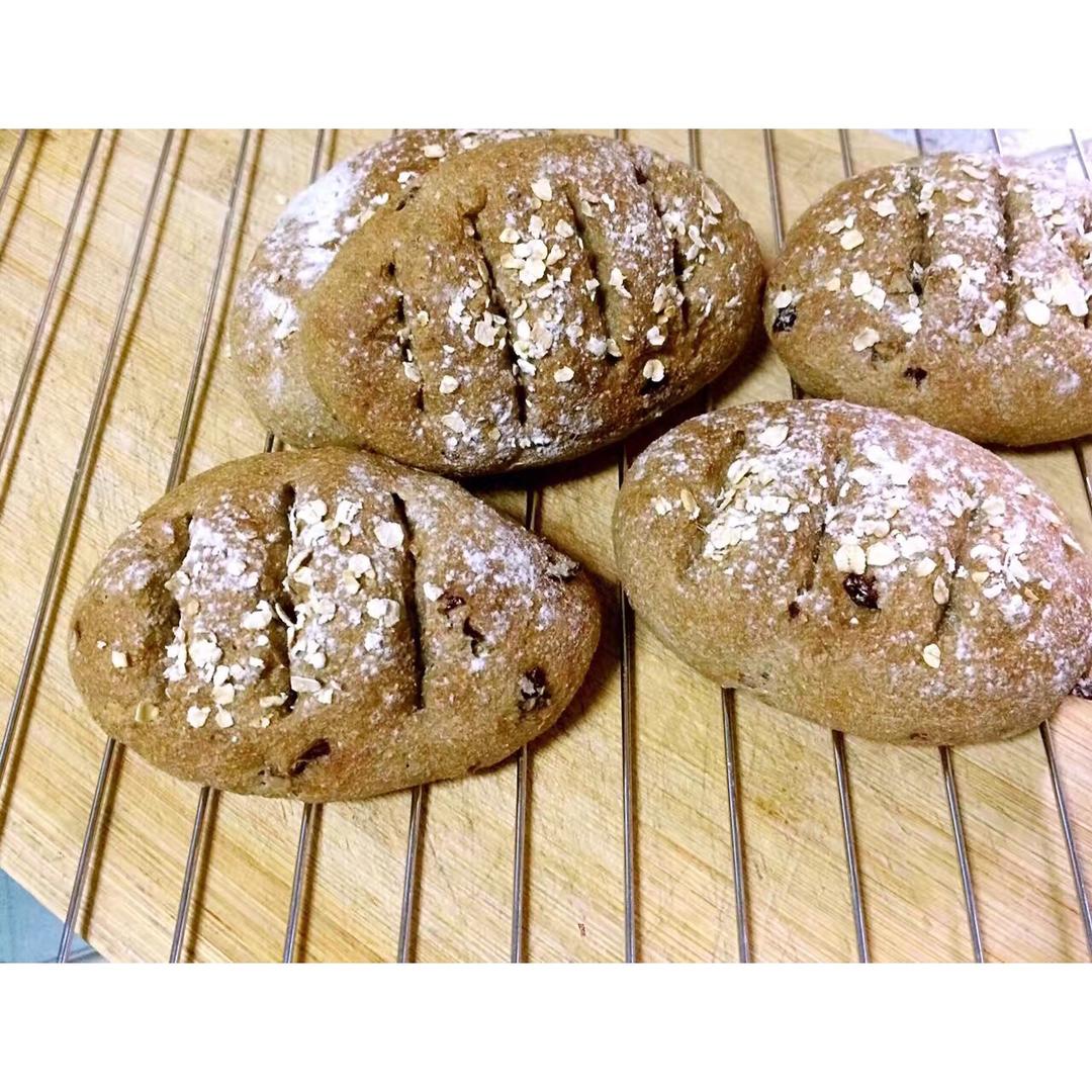 慢碳高纤纯全麦面包～（无油无糖无蛋无奶）