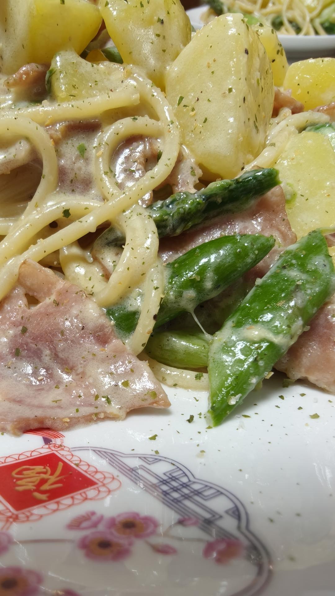 奶油蘑菇培根意大利面