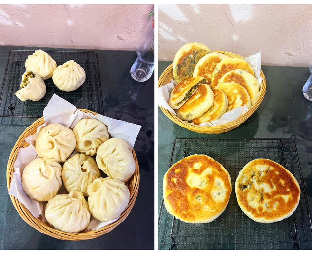 精确配比香椿鸡蛋包子馅饼的做法