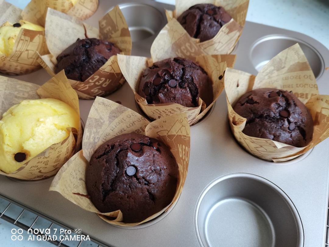 巨简单❗️超快速❗️巧克力玛芬蛋糕❗️好吃哭了