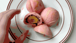 粉红蛋黄酥的做法 步骤14