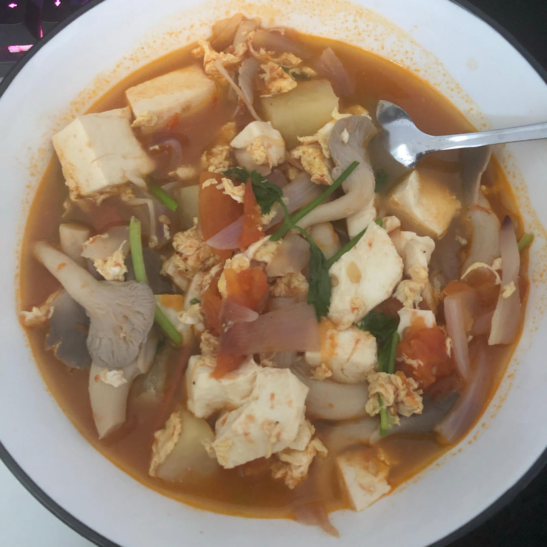 番茄菌菇豆腐羹