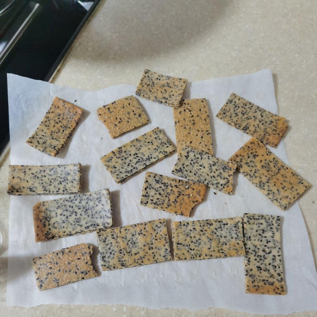 芝麻薄脆饼干，一步操作，超级简单