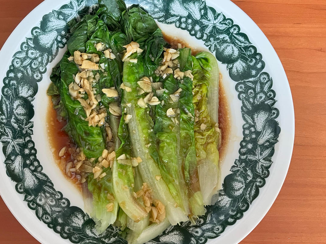 一点不输饭店的白灼罗马生菜