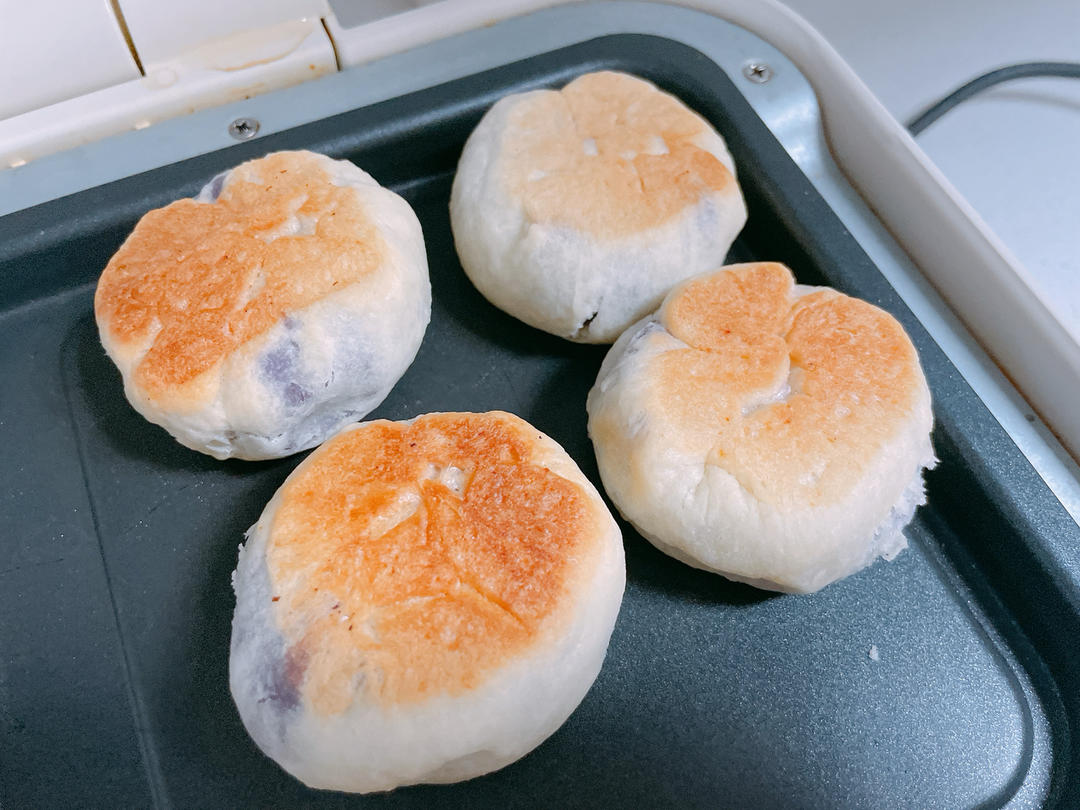 软皮饼—-紫薯芋泥馅（手残党都可成功）