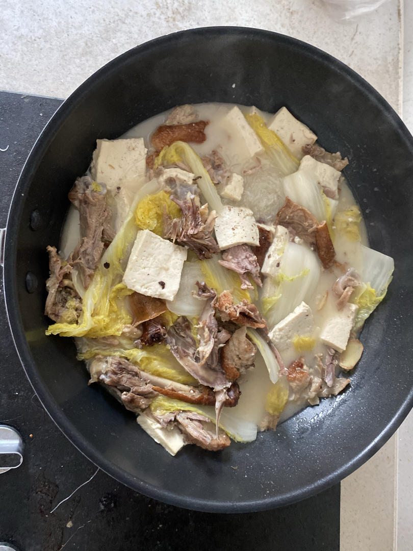 白菜粉丝鸭架汤