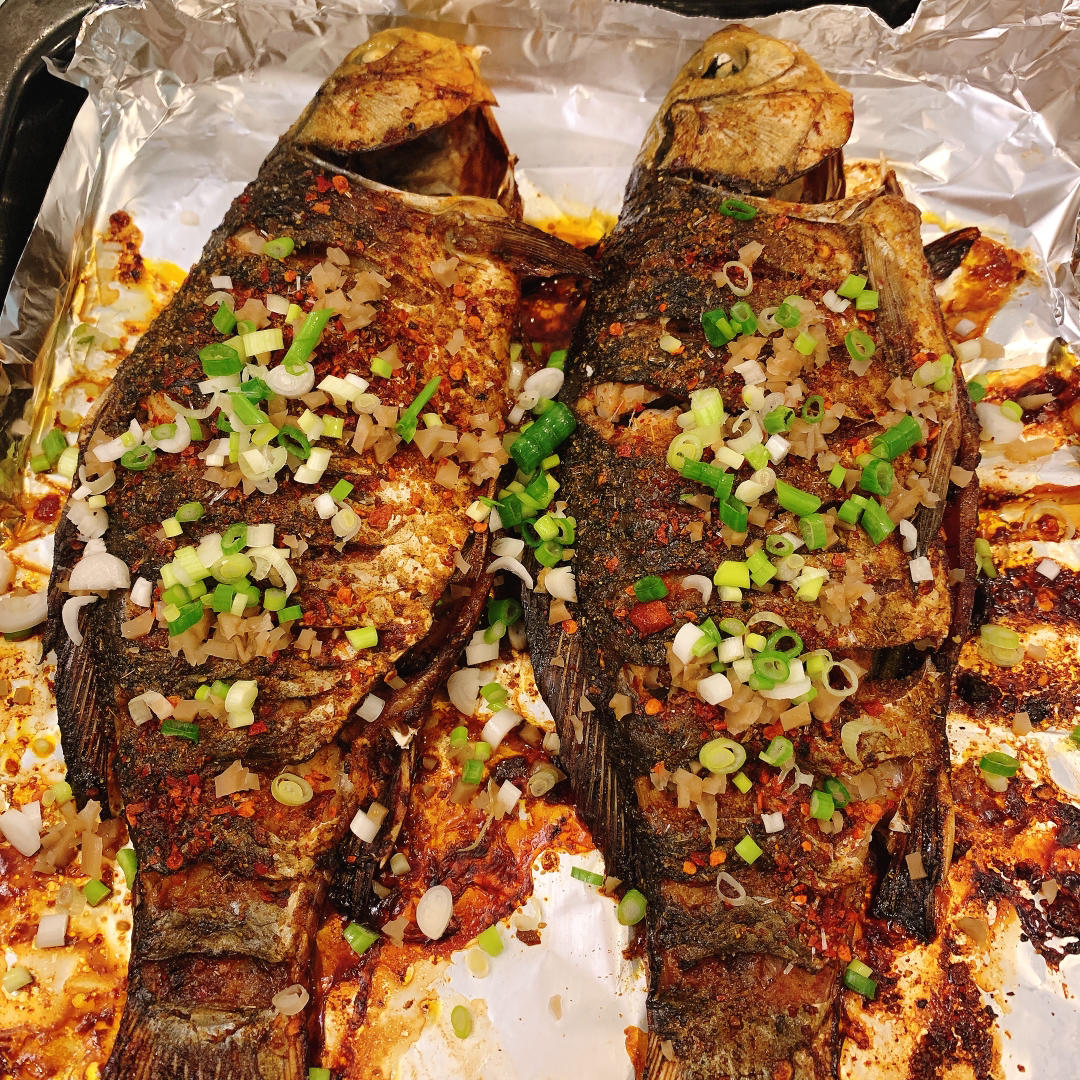 烧烤摊上的烤鱼  烤箱版烤鱼  干烤鱼