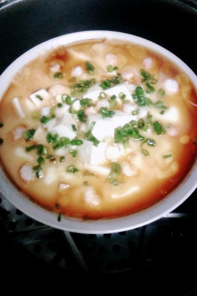 虾仁豆腐蒸水蛋