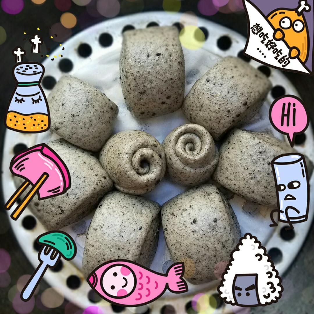 奶香黑芝麻刀切馒头