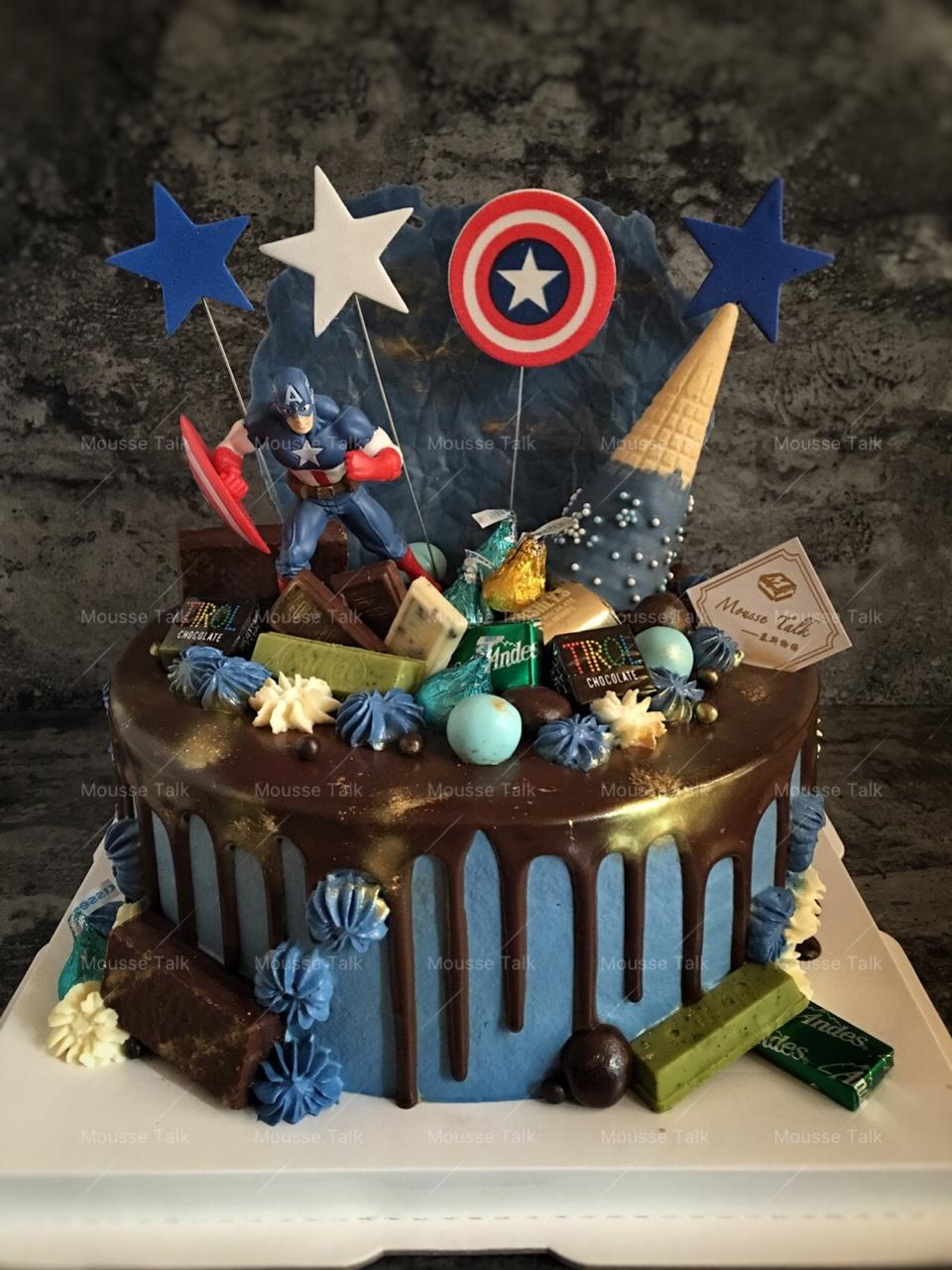 mousse_talk做的美国队长创意生日蛋糕
