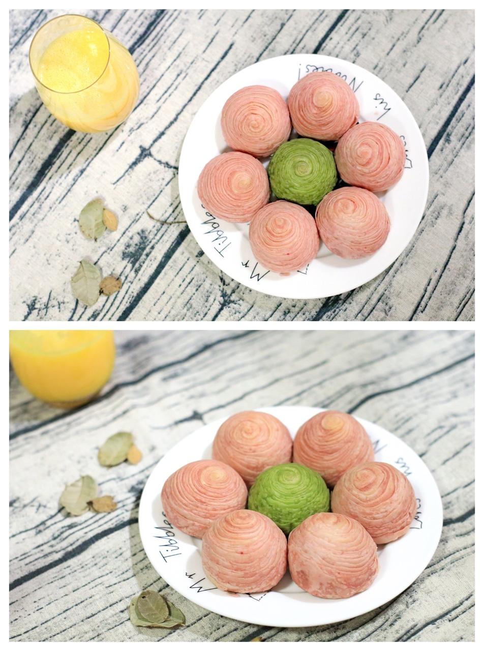 蛋黄酥~紫薯、抹茶、原味~花好月圆，中秋快乐~内附一次做六色蛋黄酥方法~