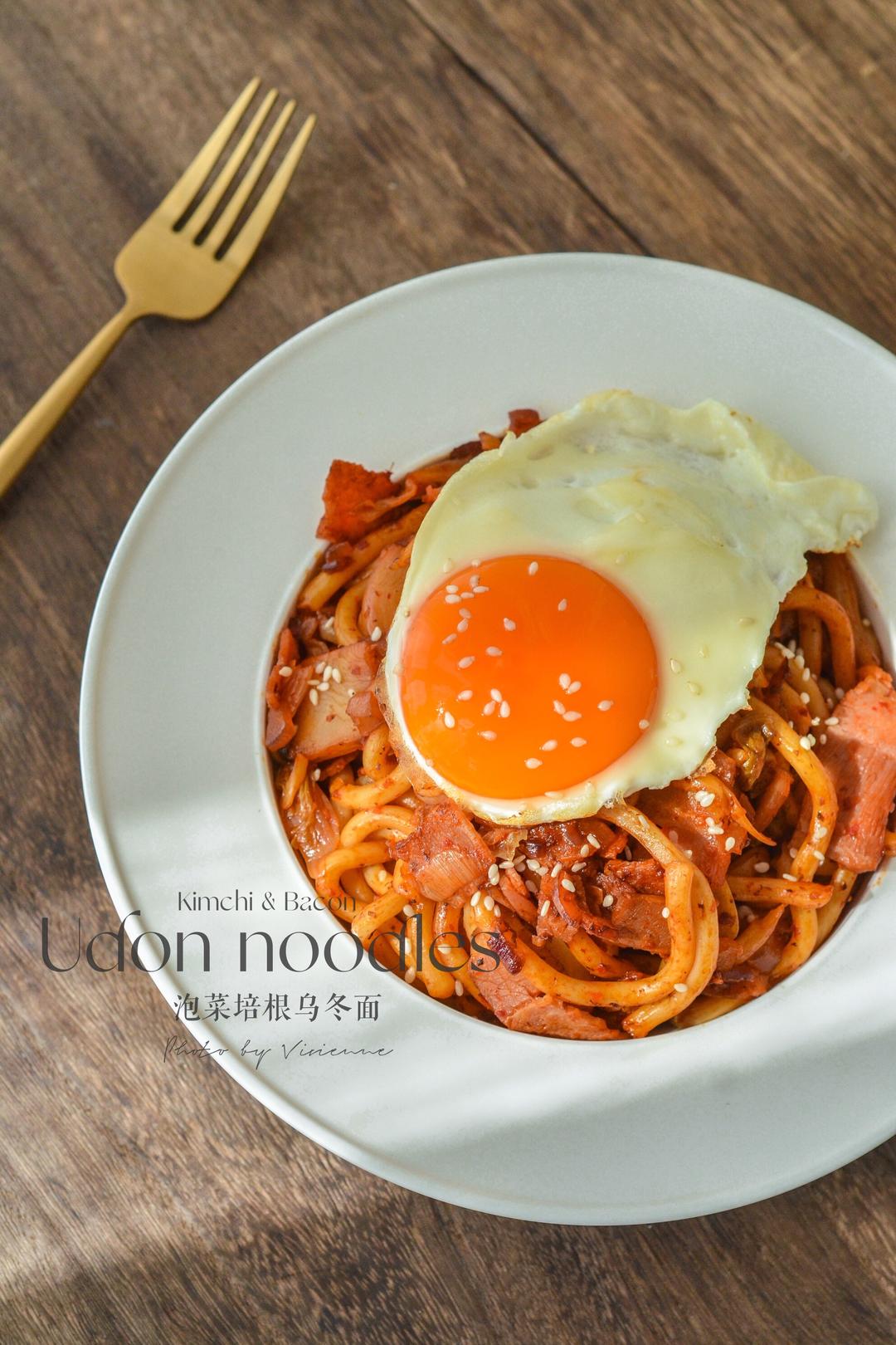 热辣泡菜培根乌冬面 快手料理