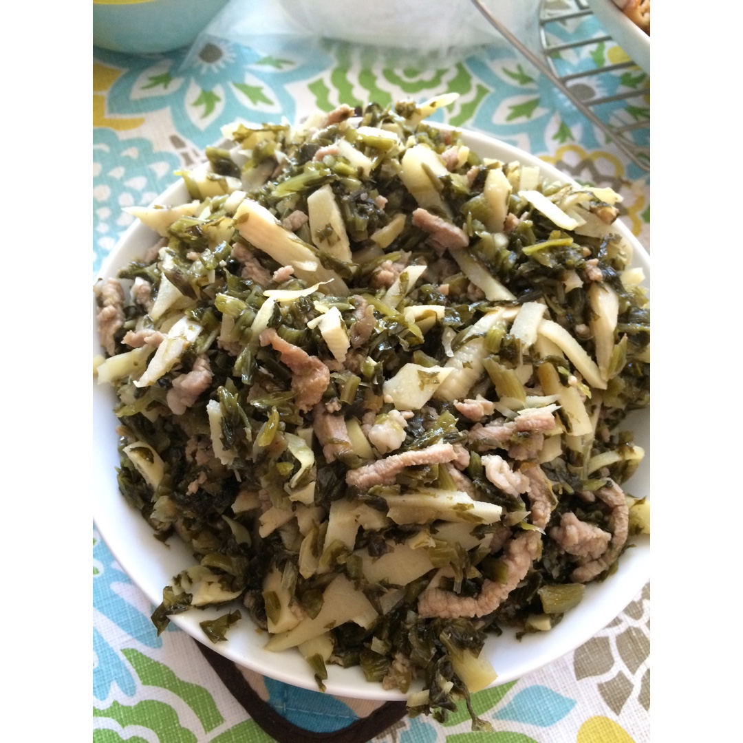 雪菜冬笋炒肉丝