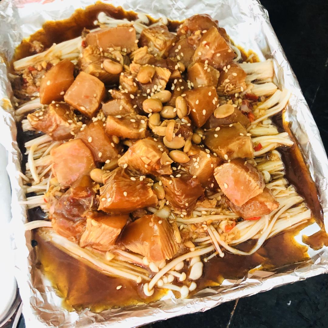 香辣鸡肉金针菇