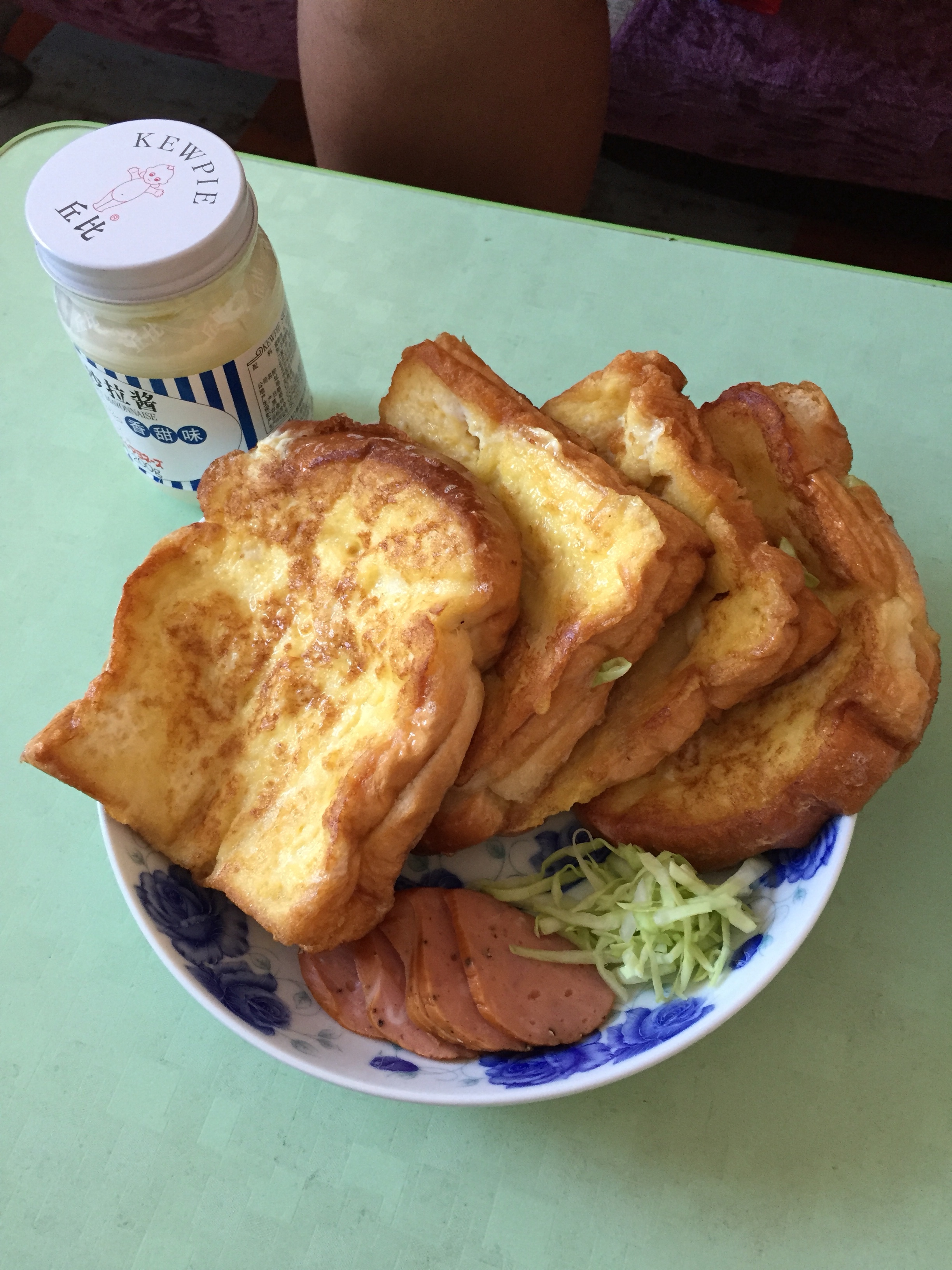 韩式沙拉甘蓝煎面包的做法 步骤2