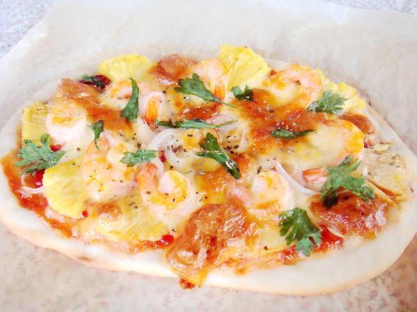 菠萝虾仁披萨