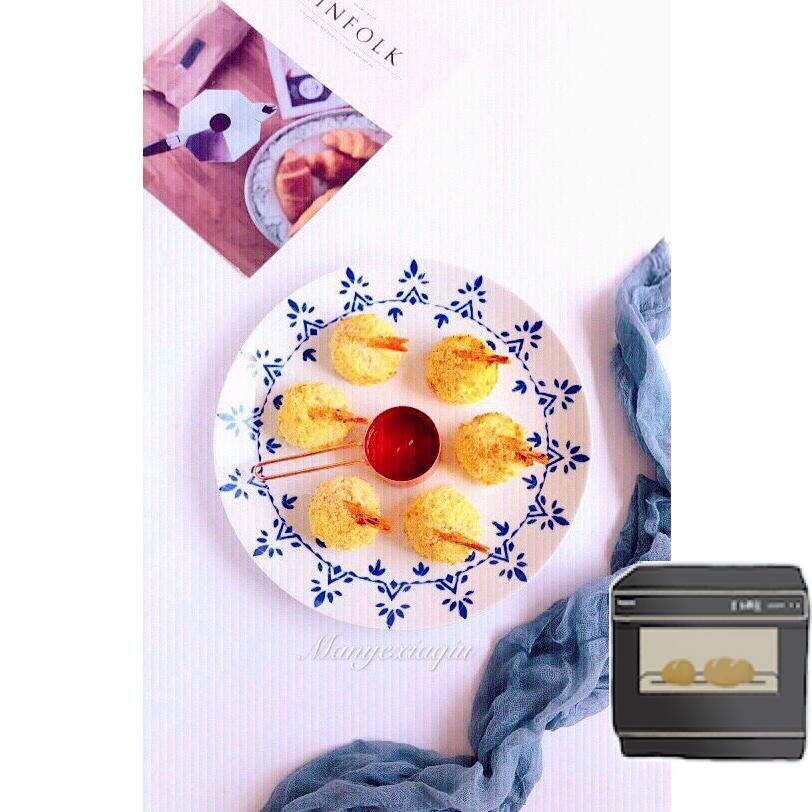 黄金土豆虾球—松下蒸烤箱SC300