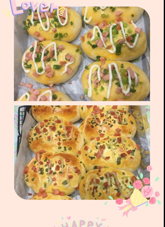 香葱火腿肉松面包