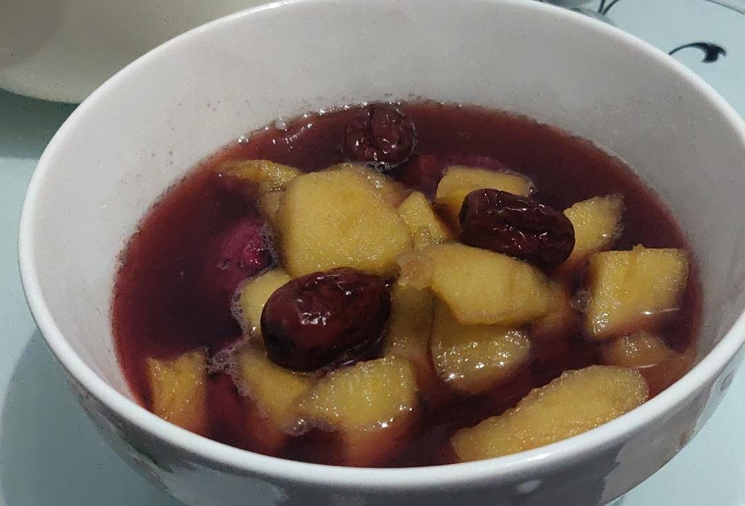 糖煮苹果火龙果