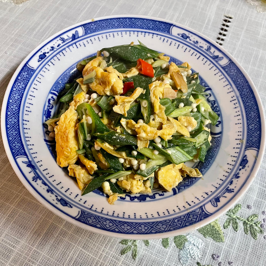 低脂低卡，好吃不胖的秋葵炒鸡蛋，巨好吃