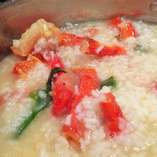 卤蛋星人做的龙虾粥