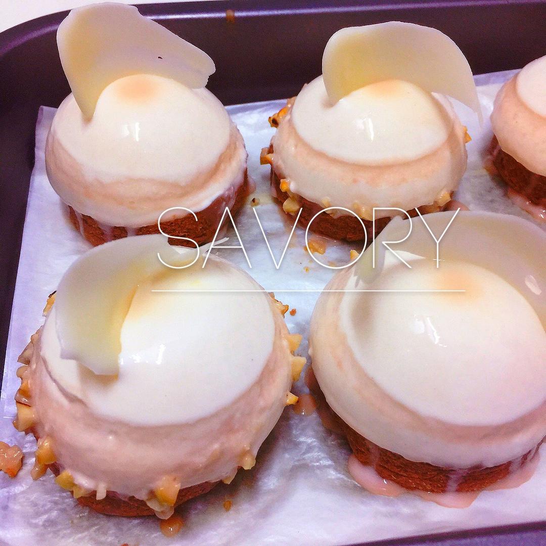 【视频】焦糖淋面 蜜桔慕斯塔