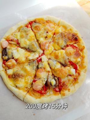 懒人食谱🔥自制超快手海陆双拼披萨的做法 步骤5