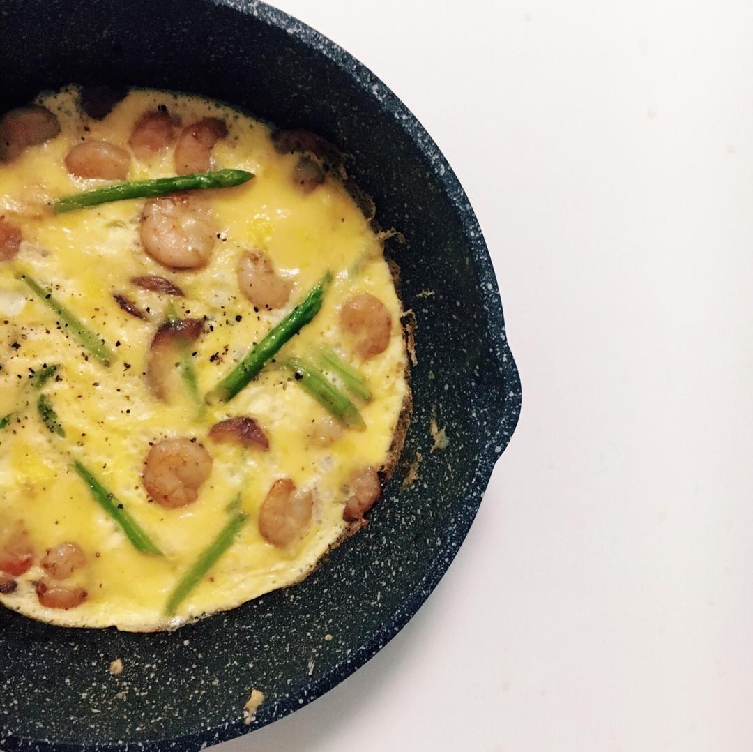 芦笋虾仁早餐蛋饼