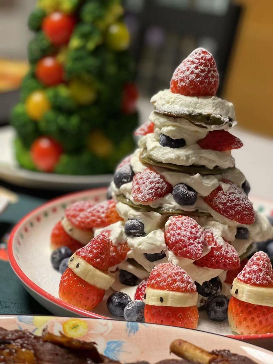 圣诞树松饼蛋糕