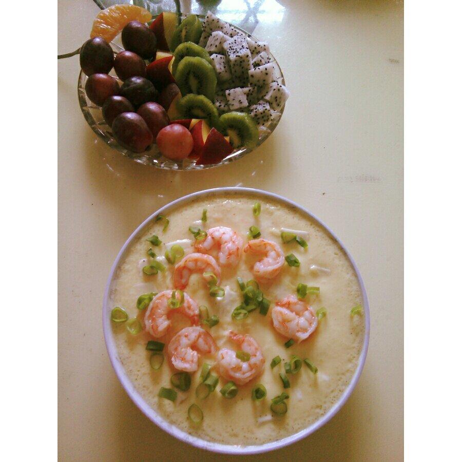虾仁豆腐蒸水蛋
