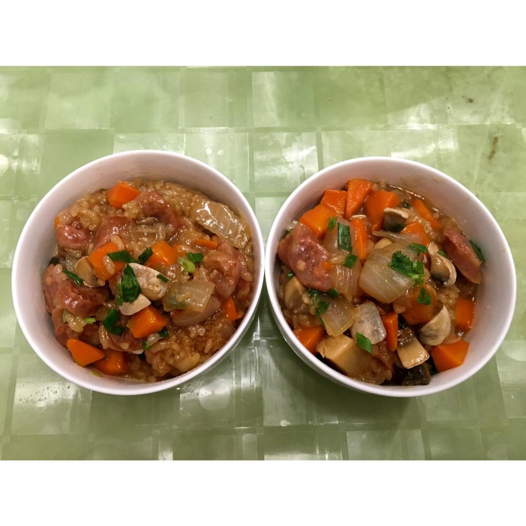 腊肠香菇焖饭