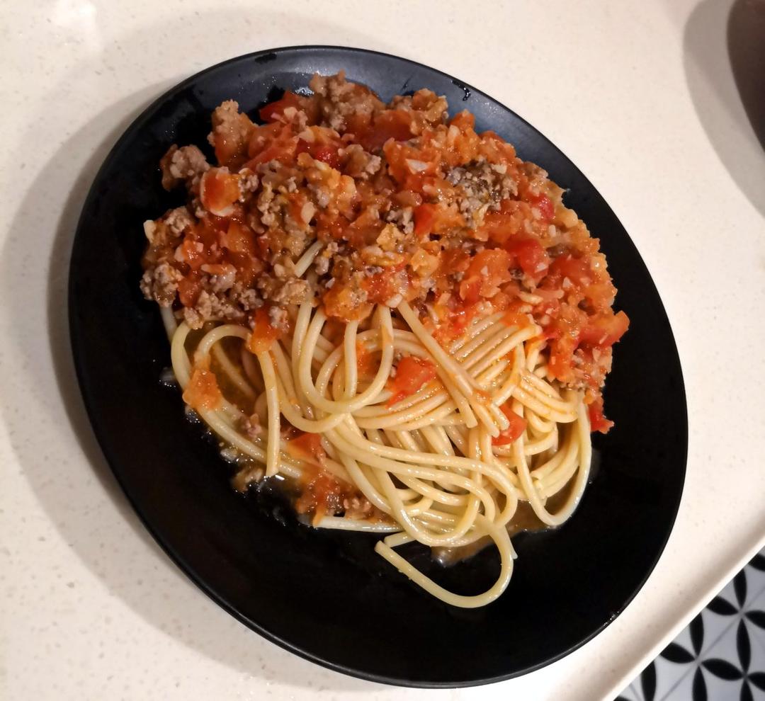 （完胜必胜客的）番茄肉酱意大利面～