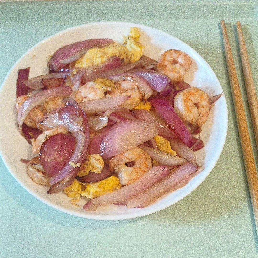 一人食：洋葱鸡蛋炒虾仁