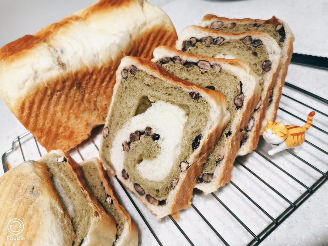 最正宗的日式抹茶红豆吐司