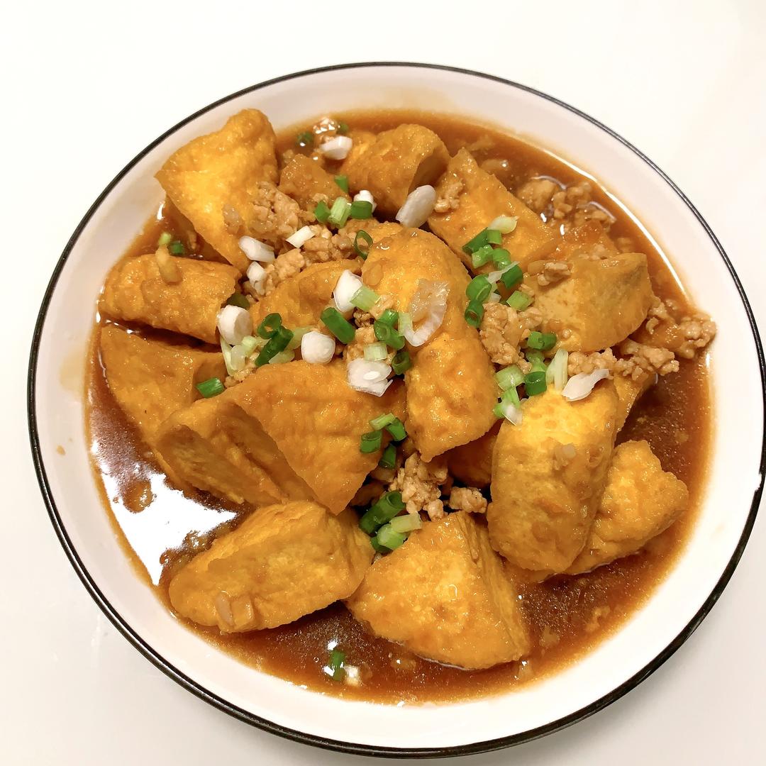 家常蒜香肉沫烧豆腐（豆干）的做法