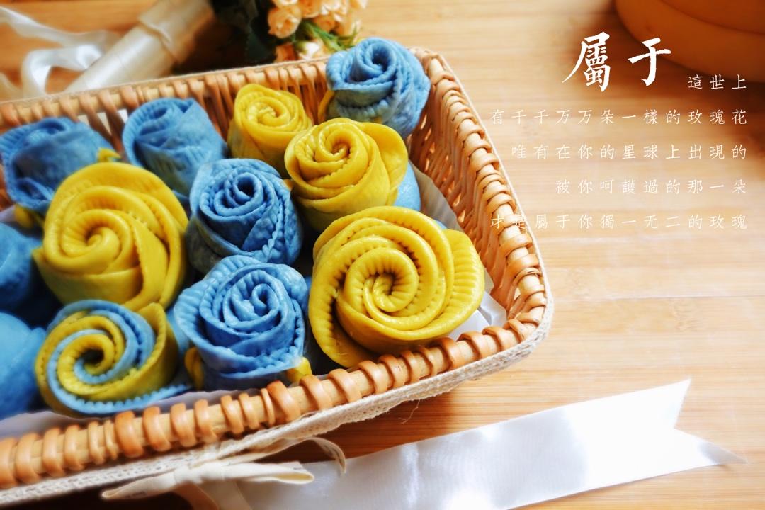 蓝玫瑰花馒头