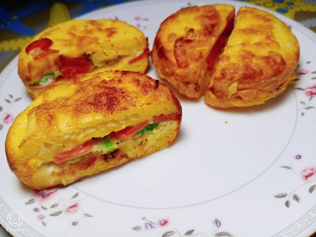 早餐霸王~沉甸甸鸡蛋汉堡