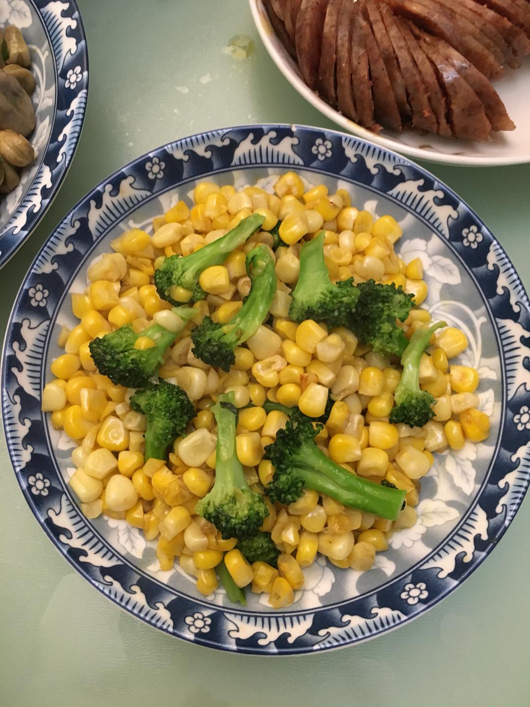 玉米西兰花混炒