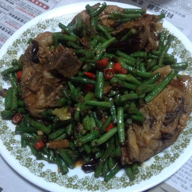 豆角炖排骨