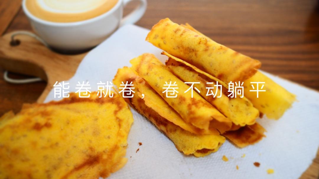 鸡蛋卷，平底锅就能做，酥到掉渣