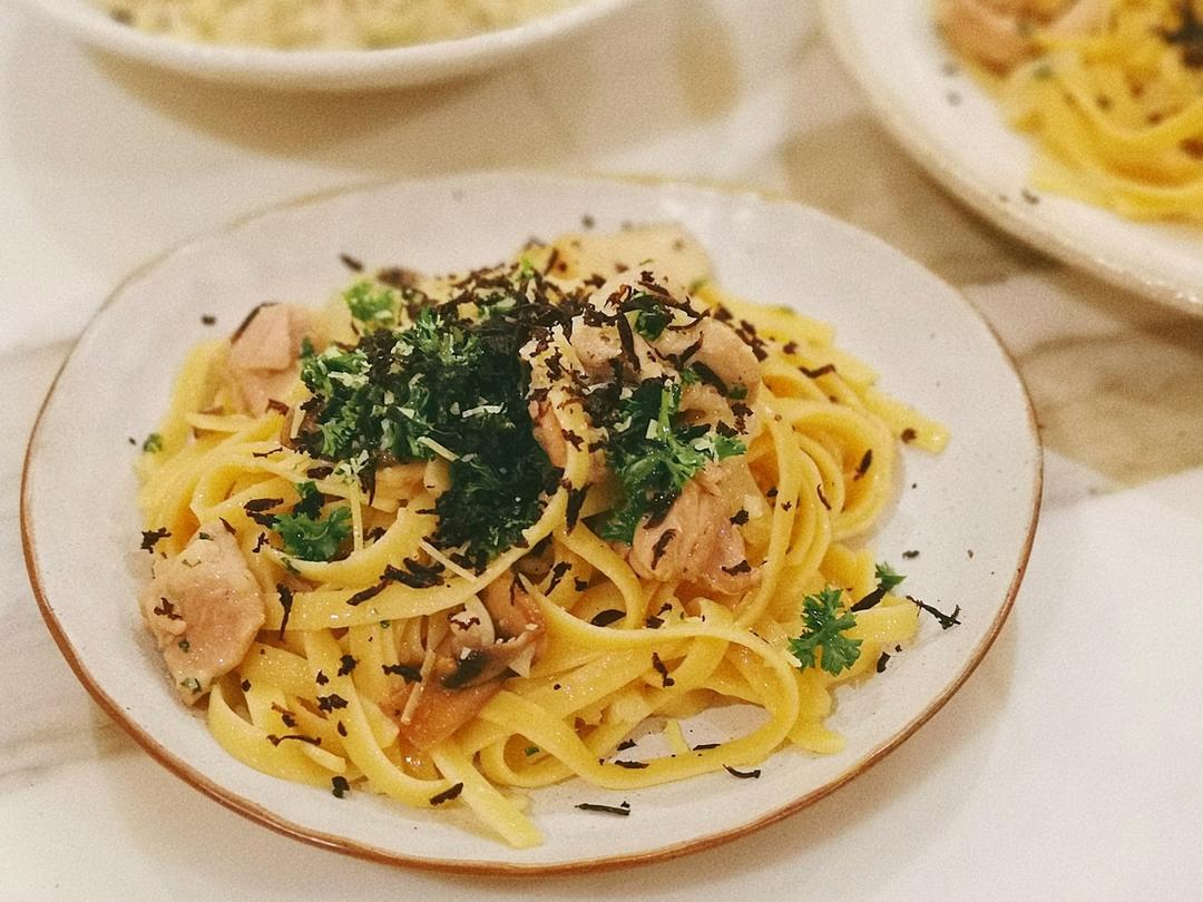 钱的味道：牛肝菌黑松露意面 Fettuccine with porcini mushroom and black truffle