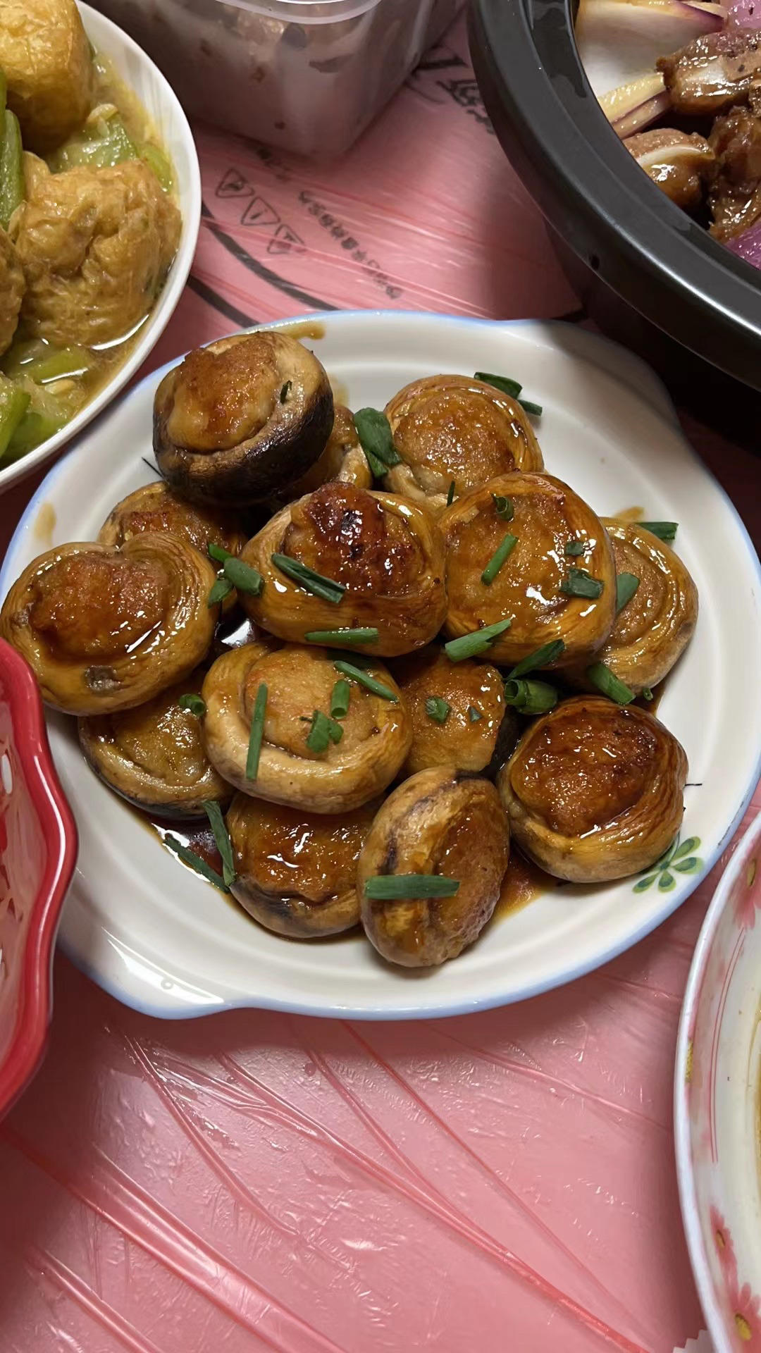 照烧口蘑酿虾滑