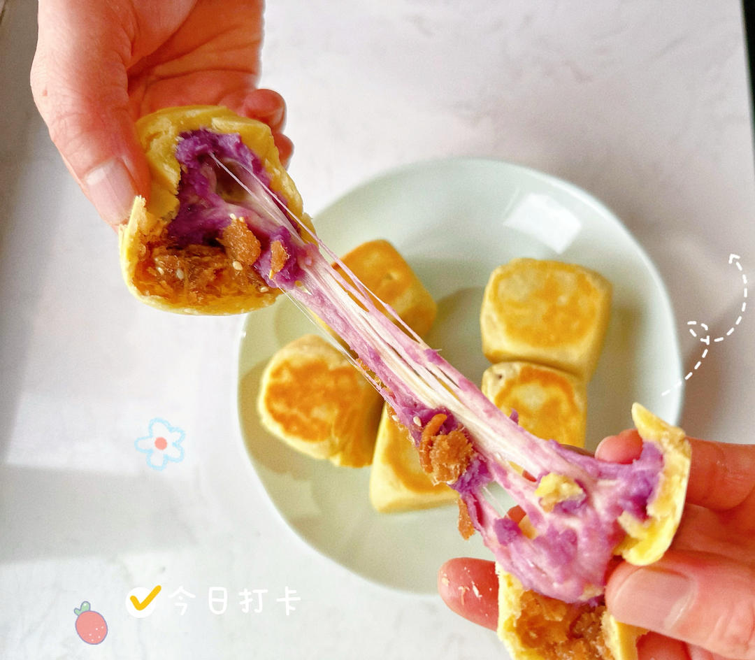 网红爆浆紫薯仙豆糕(低卡版)超长拉丝