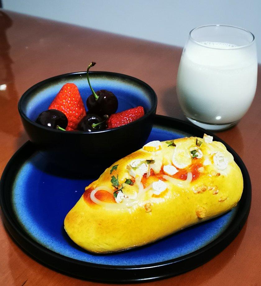 葱香芝士夹心小面包（一次发酵）