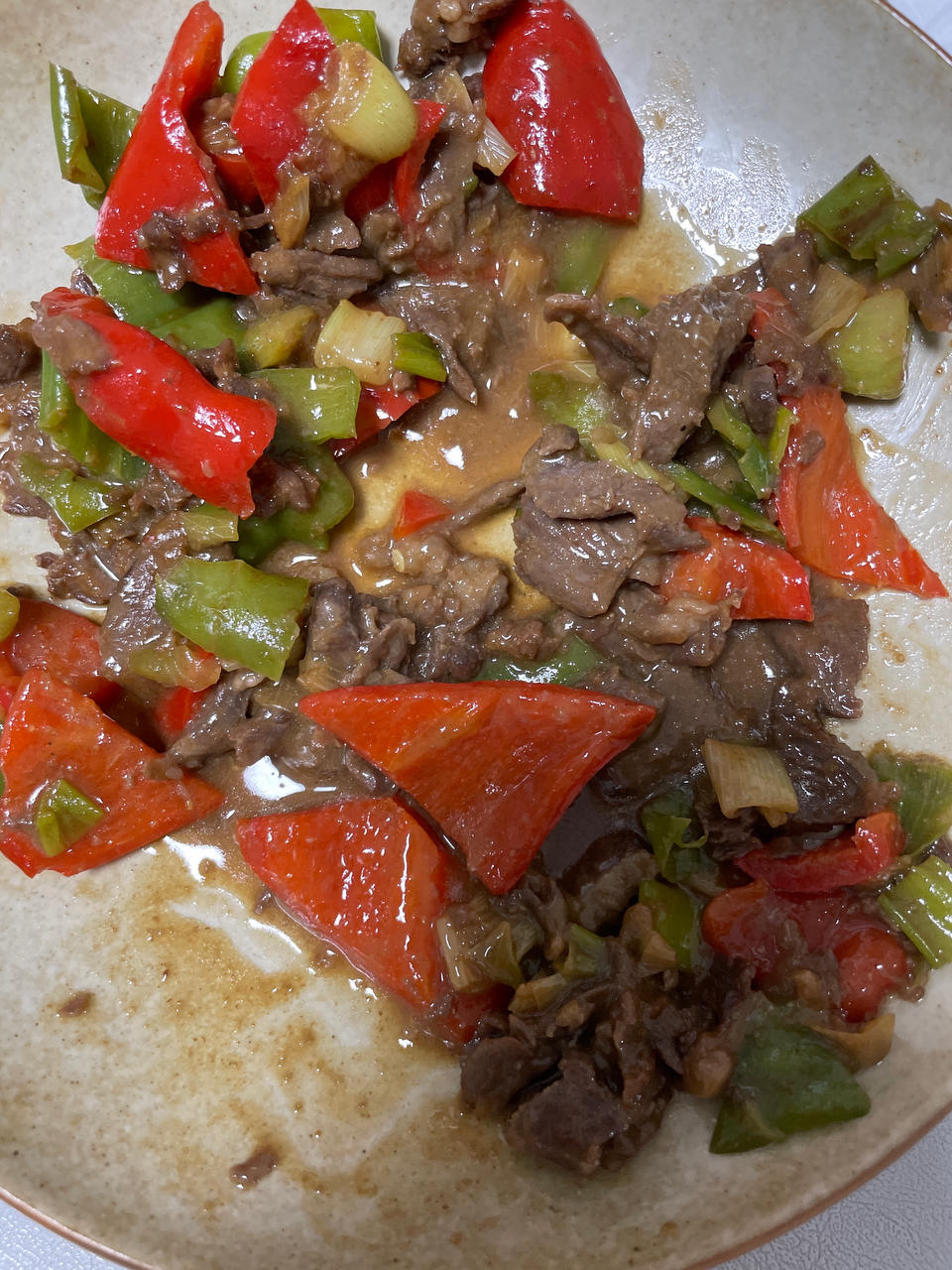 孜然大葱炒牛肉