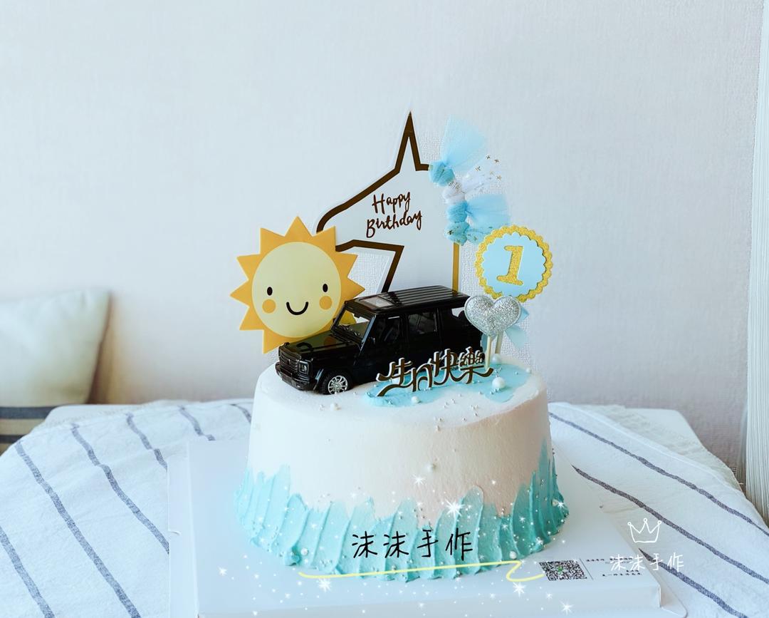 1周岁生日蛋糕（无糖香蕉戚风+无糖希腊酸奶抹面）