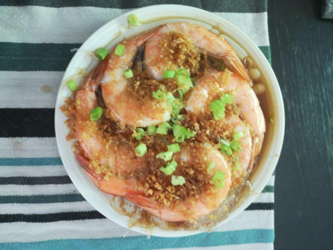 虾最美味的吃法必须是这个——蒜蓉蒸虾（多动图，孔瑶的食谱）