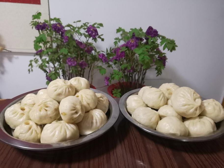 松软的素馅包子