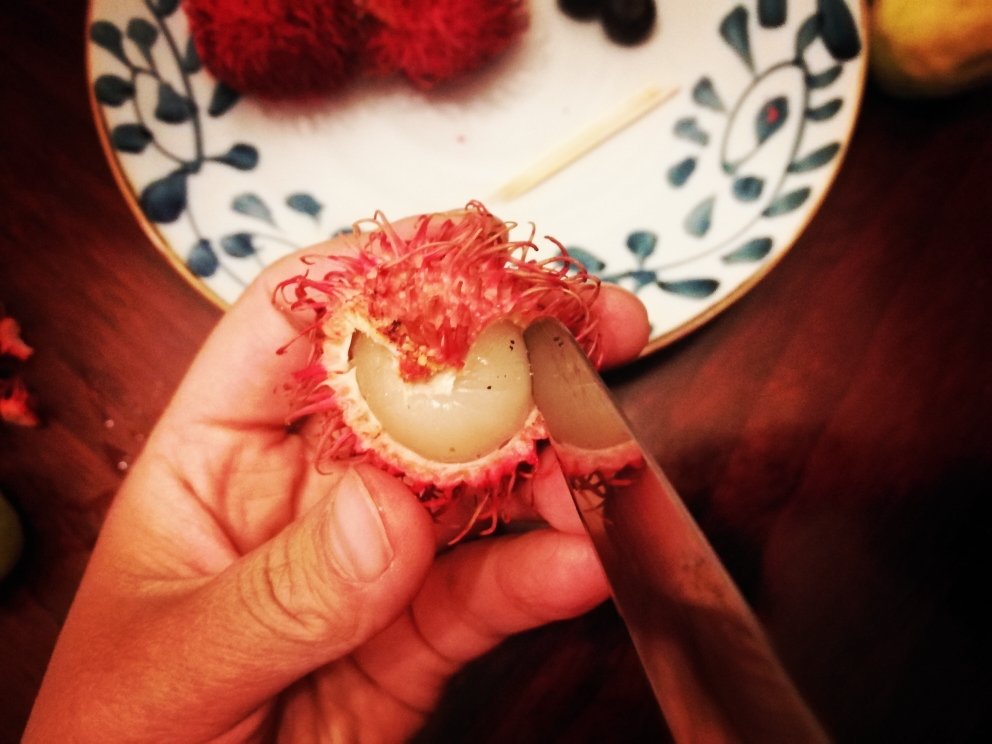 红毛丹小刺猬摘果果水果拼盘的做法 步骤3